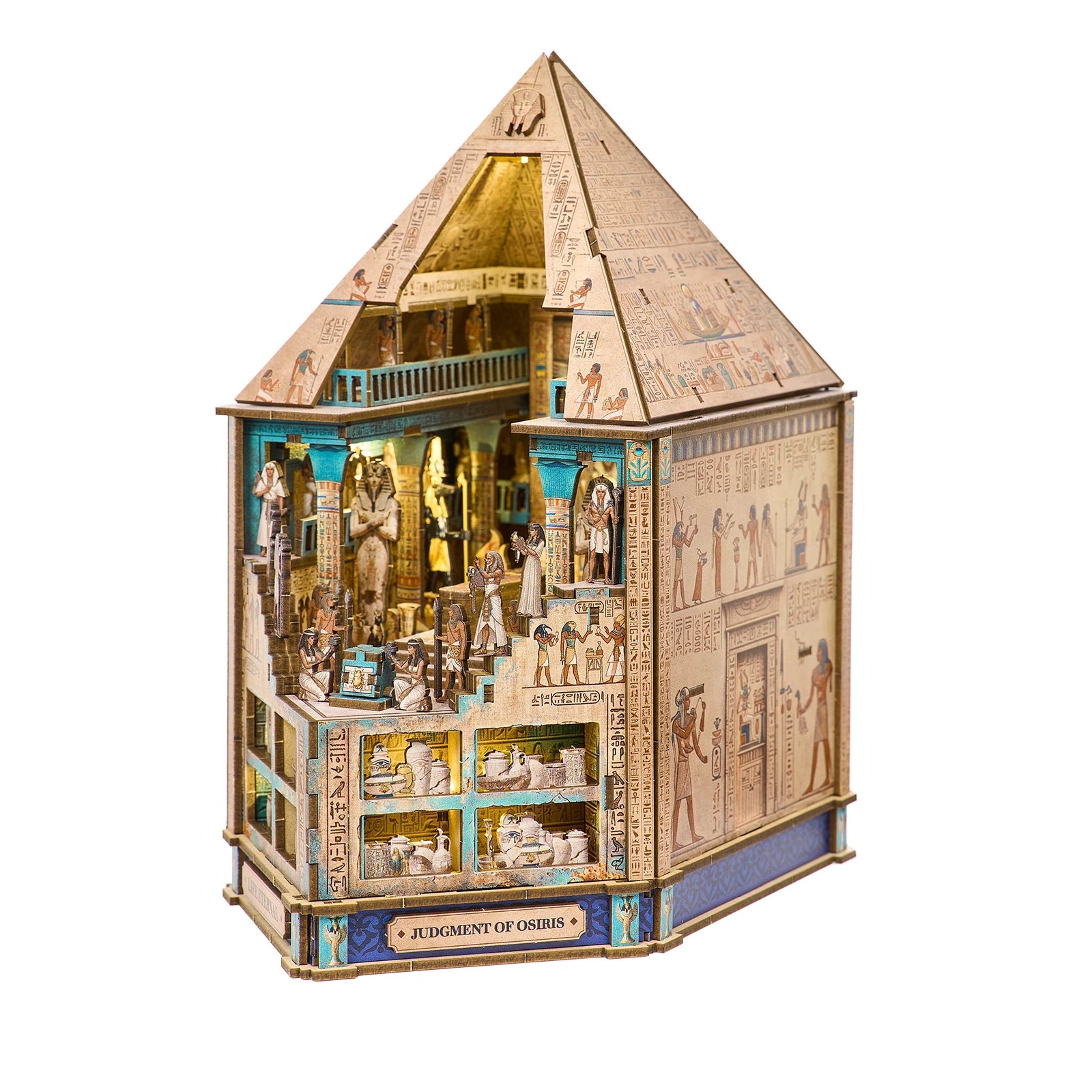 Hall of Eternity Egyptian Book Nook Kit | Pharaoh's Pyramid Diorama with Touch Light