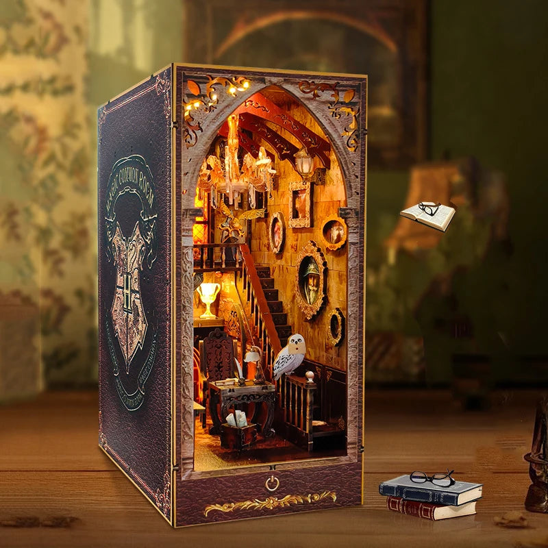 Magic Academy Book Nook Kit | Wizard Library Wooden Diorama with Furniture
