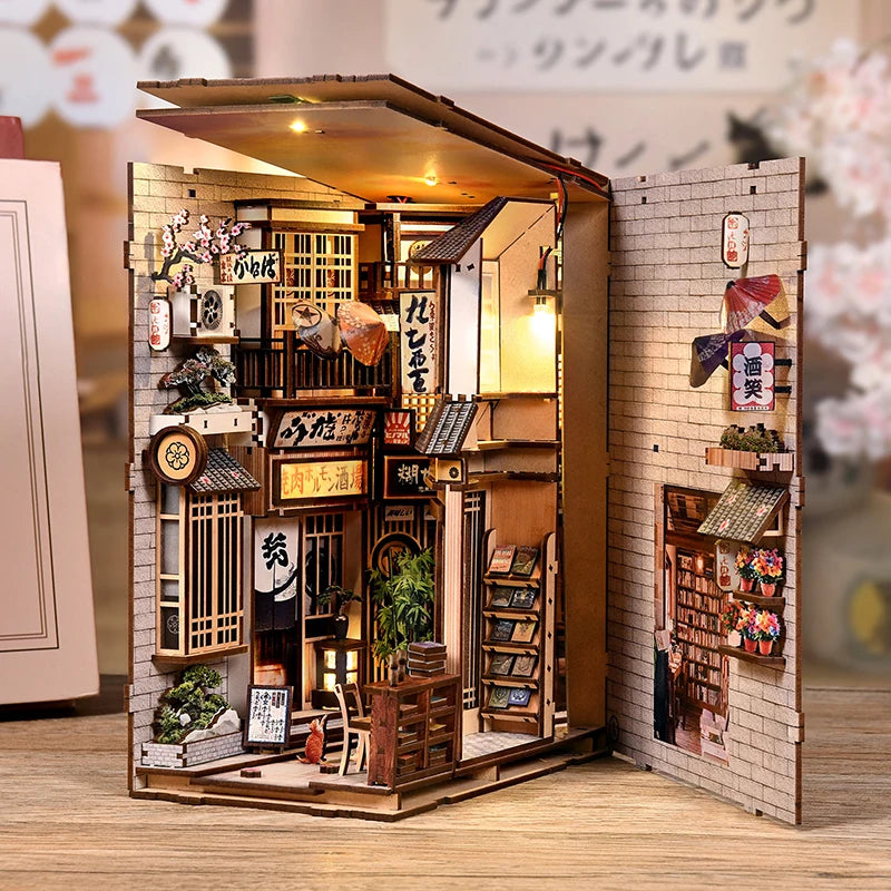The Alley Waiting for the Cat | Japanese Book Nook Kit with Lights