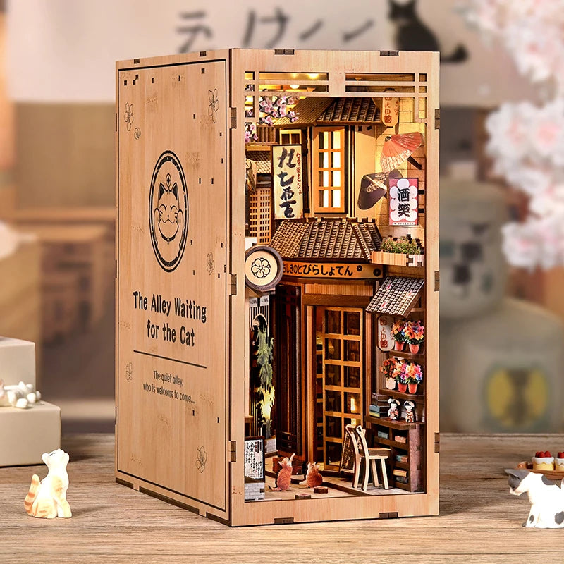 The Alley Waiting for the Cat | Japanese Book Nook Kit with Lights
